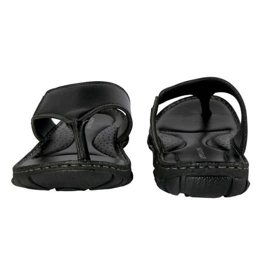 AM PM Genuine Leather Men's Daily Wear Slippers - Comfortable Slip-On Footwear